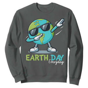 Dabbing Earth Day Sweatshirt Everyday Positive Vibes Nature Lover Gifts TS10 Dark Heather Print Your Wear