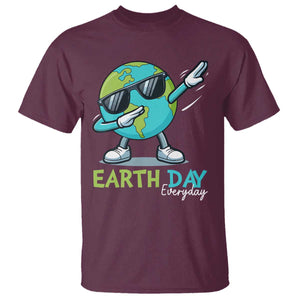 Dabbing Earth Day T Shirt Everyday Positive Vibes Nature Lover Gifts TS10 Maroon Print Your Wear
