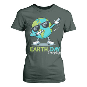 Dabbing Earth Day T Shirt For Women Everyday Positive Vibes Nature Lover Gifts TS10 Dark Forest Green Print Your Wear