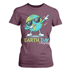 Dabbing Earth Day T Shirt For Women Everyday Positive Vibes Nature Lover Gifts TS10 Maroon Print Your Wear