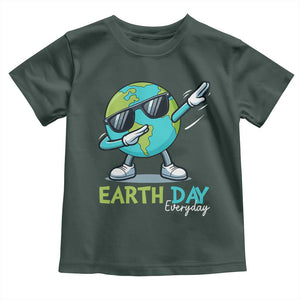 Dabbing Earth Day Toddler T Shirt Everyday Positive Vibes Nature Lover Gifts TS10 Dark Forest Green Print Your Wear