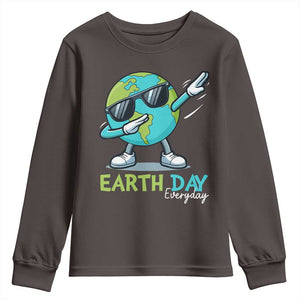 Dabbing Earth Day Youth Sweatshirt Everyday Positive Vibes Nature Lover Gifts TS10 Dark Chocolate Print Your Wear