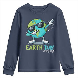 Dabbing Earth Day Youth Sweatshirt Everyday Positive Vibes Nature Lover Gifts TS10 Navy Print Your Wear
