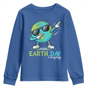 Dabbing Earth Day Youth Sweatshirt Everyday Positive Vibes Nature Lover Gifts TS10 Royal Blue Print Your Wear