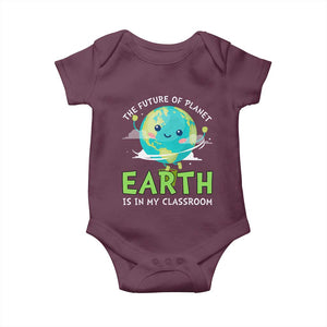 Earth Day Teachers Baby Onesie Funny Classroom TS10 Maroon Print Your Wear