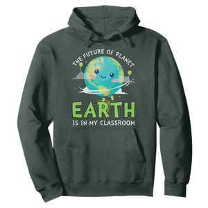 Earth Day Teachers Hoodie Funny Classroom TS10 Dark Forest Green Print Your Wear