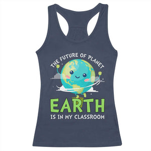 Earth Day Teachers Racerback Tank Top Funny Classroom TS10 Navy Print Your Wear