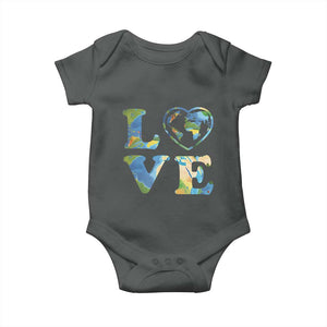 Earth Day Baby Onesie Heart Environmental Nature Recycling Lovers TS10 Dark Heather Print Your Wear