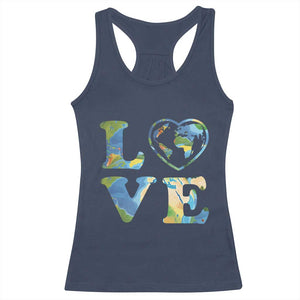 Earth Day Racerback Tank Top Heart Environmental Nature Recycling Lovers TS10 Navy Print Your Wear