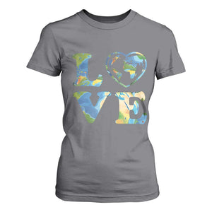 Earth Day T Shirt For Women Heart Environmental Nature Recycling Lovers TS10 Charcoal Print Your Wear