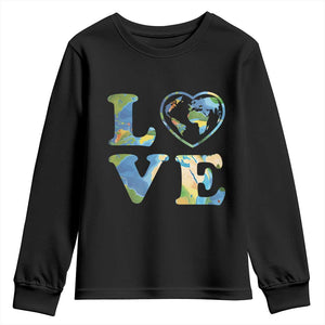 Earth Day Youth Sweatshirt Heart Environmental Nature Recycling Lovers TS10 Black Print Your Wear