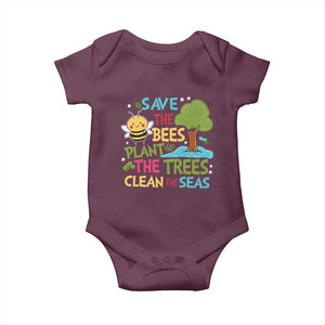 Earth Day Baby Onesie Funny Awesome Environmental Nature Recycling TS10 Maroon Print Your Wear