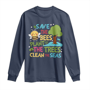 Earth Day Long Sleeve Shirt Funny Awesome Environmental Nature Recycling TS10 Navy Print Your Wear