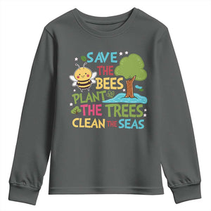 Earth Day Youth Sweatshirt Funny Awesome Environmental Nature Recycling TS10 Dark Heather Print Your Wear