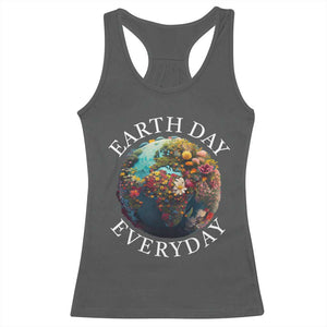 Earth Day Everyday Racerback Tank Top With Floral Nature Lover Climate Change TS10 Dark Heather Print Your Wear