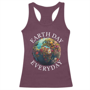 Earth Day Everyday Racerback Tank Top With Floral Nature Lover Climate Change TS10 Maroon Print Your Wear