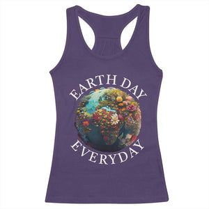 Earth Day Everyday Racerback Tank Top With Floral Nature Lover Climate Change TS10 Purple Print Your Wear