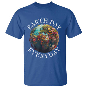 Earth Day Everyday T Shirt With Floral Nature Lover Climate Change TS10 Royal Blue Print Your Wear