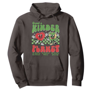Earth Day Hoodie Create A Kinder Planet Be Kind Earth TS10 Dark Chocolate Print Your Wear