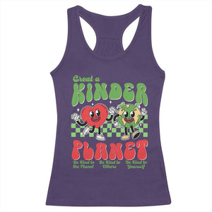 Earth Day Racerback Tank Top Create A Kinder Planet Be Kind Earth TS10 Purple Print Your Wear