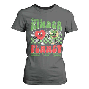 Earth Day T Shirt For Women Create A Kinder Planet Be Kind Earth TS10 Dark Heather Print Your Wear