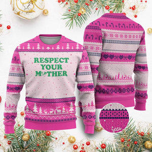 Earth Day Ugly Christmas Sweater Respect Your Mother Environmental Recycling TS10 Hot Pink Print Your Wear