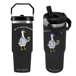 Funny Baseball Mom Goose Flip Straw Tumbler Funny Sports Game Day TS10 One Size: 30 oz Black Print Your Wear