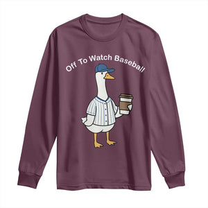 Funny Baseball Mom Goose Long Sleeve Shirt Funny Sports Game Day TS10 Maroon Print Your Wear