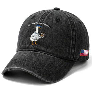 Funny Baseball Mom Goose Washed Cotton Baseball Cap Funny Sports Game Day TS10 Print Your Wear