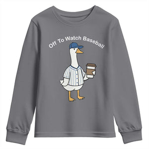 Funny Baseball Mom Goose Youth Sweatshirt Funny Sports Game Day TS10 Charcoal Print Your Wear