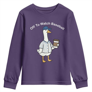 Funny Baseball Mom Goose Youth Sweatshirt Funny Sports Game Day TS10 Purple Print Your Wear