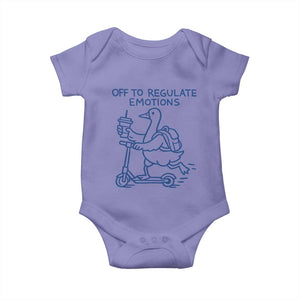 Funny Goose Psychologist Baby Onesie Off To Regulate Emotions Mental Health Counselor TS10 Violet Print Your Wear