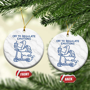 Funny Goose Psychologist Ceramic Ornament Off To Regulate Emotions Mental Health Counselor TS10 1pc White Marble Print Your Wear