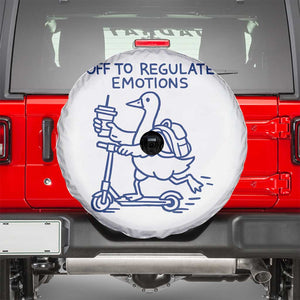 Funny Goose Psychologist Spare Tire Cover Off To Regulate Emotions Mental Health Counselor TS10 White Print Your Wear