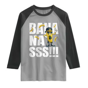 Banana Lovers Raglan Shirt Funny Bananas Vintage Style TS10 Sport Gray Black Print Your Wear