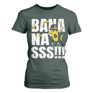 Banana Lovers T Shirt For Women Funny Bananas Vintage Style TS10 Dark Forest Green Print Your Wear