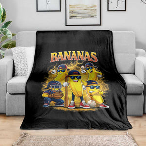 Funny Bananas Throw Blanket Lets Go Banana Cute Banana Lovers Bootleg TS10 Print Your Wear