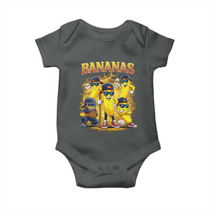 Funny Bananas Baby Onesie Lets Go Banana Cute Banana Lovers Bootleg TS10 Dark Heather Print Your Wear