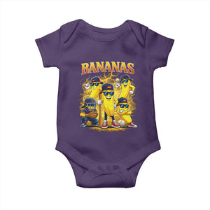 Funny Bananas Baby Onesie Lets Go Banana Cute Banana Lovers Bootleg TS10 Purple Print Your Wear