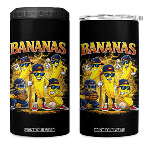 Funny Bananas 4 in 1 Can Cooler Tumbler Lets Go Banana Cute Banana Lovers Bootleg TS10 One Size: 16 oz Black Print Your Wear
