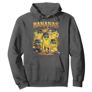 Funny Bananas Hoodie Lets Go Banana Cute Banana Lovers Bootleg TS10 Dark Heather Print Your Wear