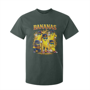 Funny Bananas T Shirt For Kid Lets Go Banana Cute Banana Lovers Bootleg TS10 Dark Forest Green Print Your Wear