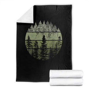 Retro Forest Trees Outdoors Nature Throw Blanket Vintage Wildlife TS10 Black Print Your Wear
