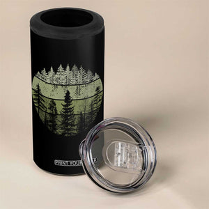 Retro Forest Trees Outdoors Nature 4 in 1 Can Cooler Tumbler Vintage Wildlife TS10 Print Your Wear