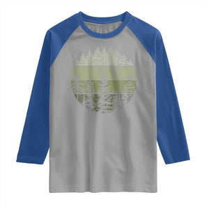 Retro Forest Trees Outdoors Nature Raglan Shirt Vintage Wildlife TS10 Sport Gray Royal Print Your Wear