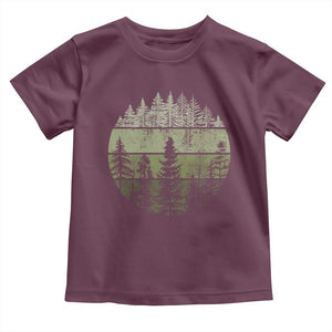 Retro Forest Trees Outdoors Nature Toddler T Shirt Vintage Wildlife TS10 Maroon Print Your Wear