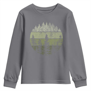 Retro Forest Trees Outdoors Nature Youth Sweatshirt Vintage Wildlife TS10 Charcoal Print Your Wear
