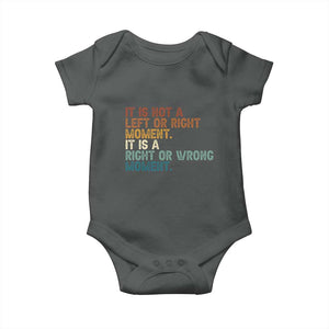 Retro Cory Booker Quotes Baby Onesie This is a Right or Wrong Moment Subtle FDT TS10 Dark Heather Print Your Wear