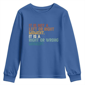 Retro Cory Booker Quotes Youth Sweatshirt This is a Right or Wrong Moment Subtle FDT TS10 Royal Blue Print Your Wear