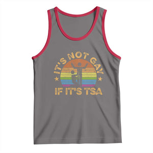 Funny It is Not Gay If It is TSA Security Tank Top TS10 Deep Heather Red Print Your Wear